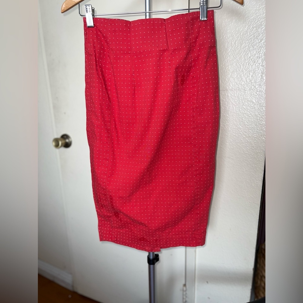 VINTAGE RED POLKA DOT PENCIL SKIRT